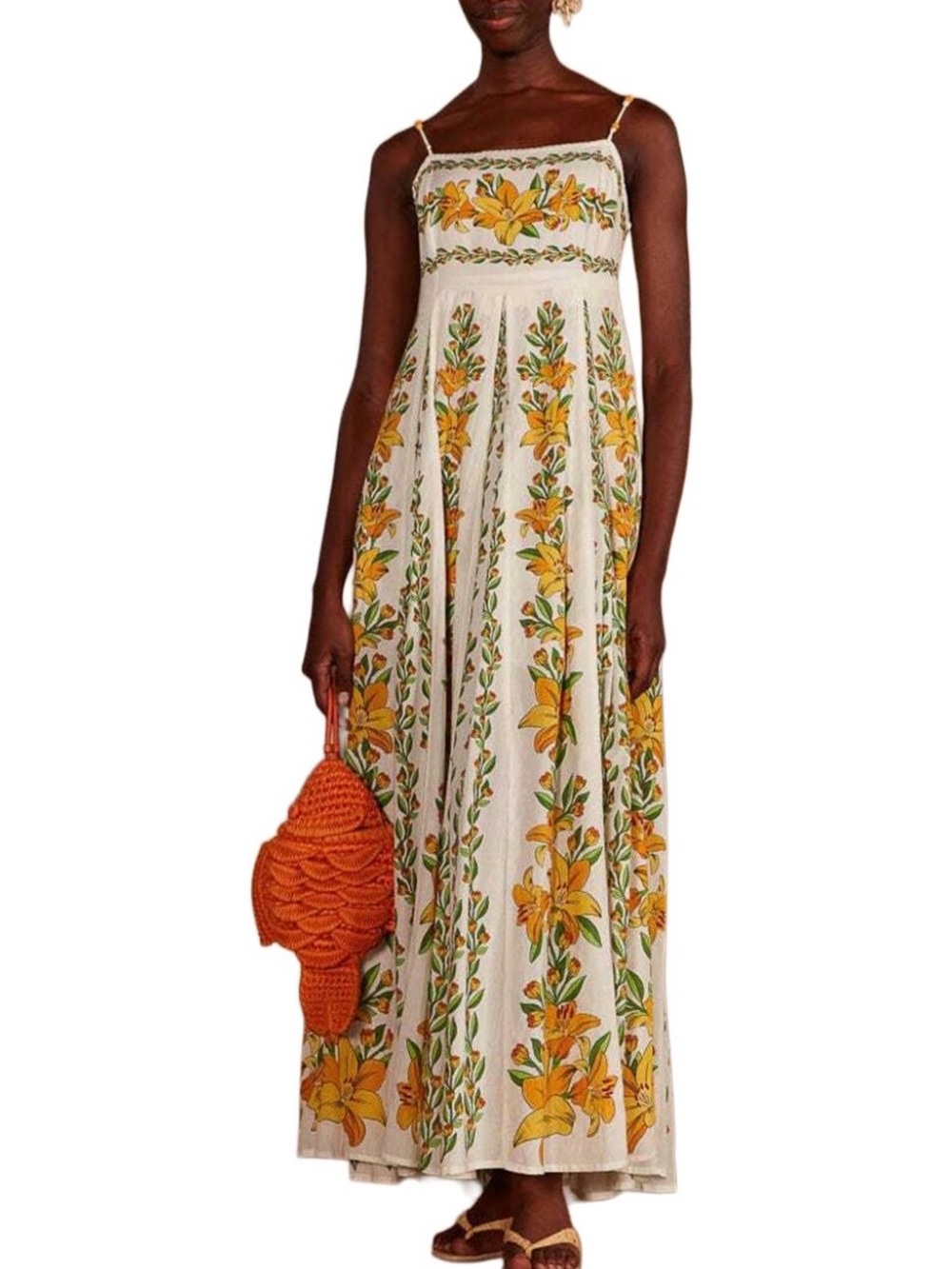 Off-White Tropical Lightness Sleeveless Maxi Dress size Small